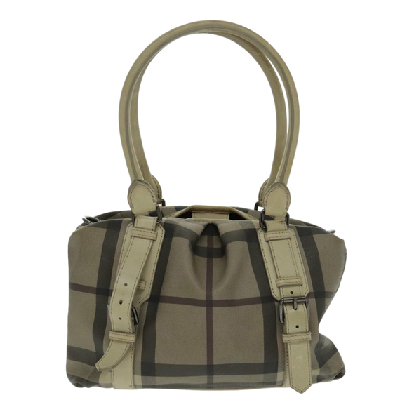 BURBERRY Nova Check Hand Bag PVC 2way Beige Auth 96223 - Picture 13 of 16